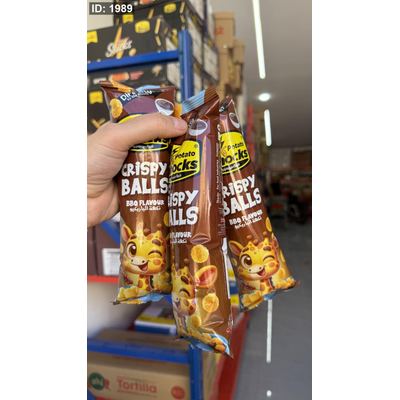 3 كيس من شيبس كرات ذرة مقرمشة بنكهة باربيكيو Shocks Crispy Balls وزنه 15 غرام