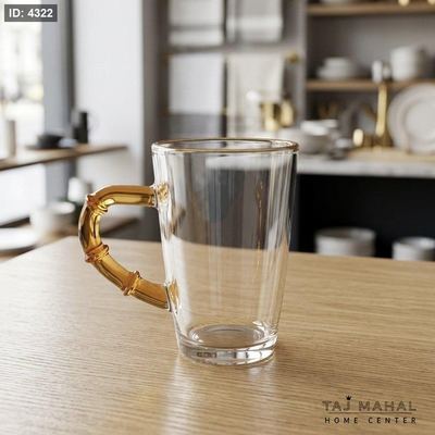 طقم كاسات شاي زجاج بيد عسلي 12 قطعة