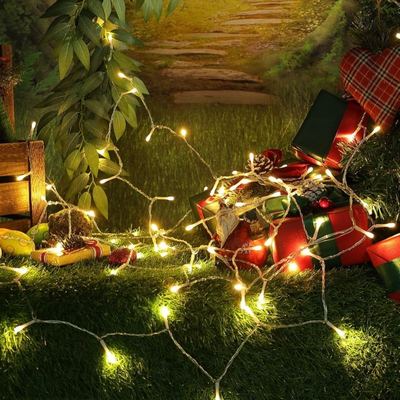حبل اضائة لون ابيض 50 ليد طول 5 متر لون ابيض زينة رمضان