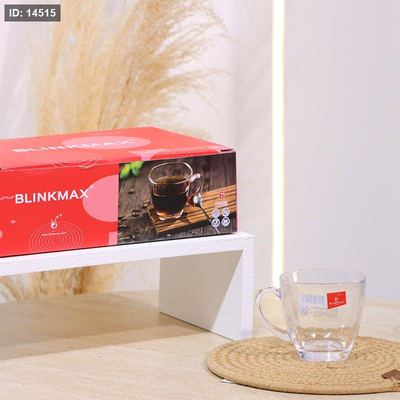 طقم كاسة شاي/6 زجاج سادة ملس مل KTZB47 مربع ++BM2