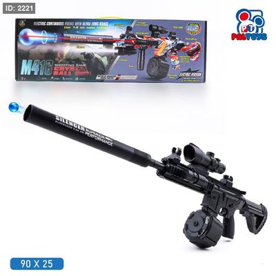 بندقية جل مائي M416 كهربائية مع إضاءة وليزر ومخزن اسطوني