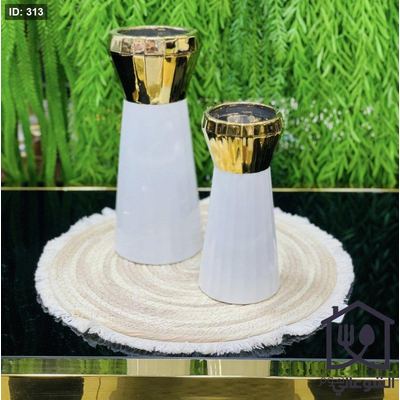 ڤازة بورسلان مخصور رأس ذهبي