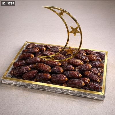 صينية ضيافة اكروليك بلاستيك مقوى مع هلال 🌙