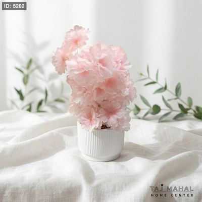 نبتة ساكورا وردية صناعية بوعاء سيراميك