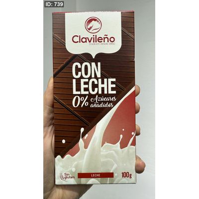 لوح شوكولاتة اسباني بالحليب خالي من السكر والجلوتين وزنه 100 غرام 🍫