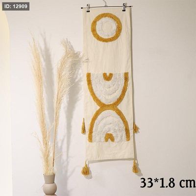 رنر مستطيل 1.8*33سم بيج مرسم اقواس فرو ابيض وكموني EL80/9 =ط55