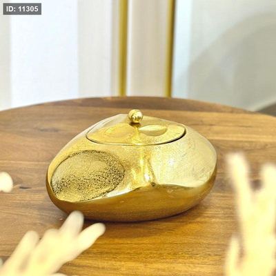مضيفة حلو شكل بقلاوة 22سم نحاس ذهبي 89122L هندي %ه9