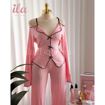 بيجاما فيليز بيبي بينك OFF SHOULDER