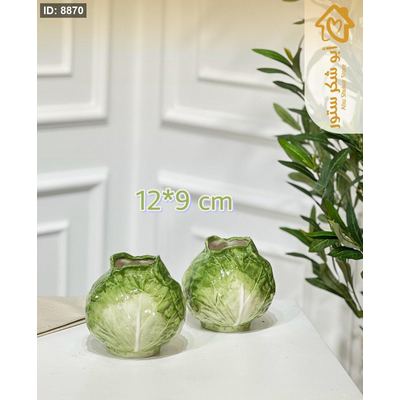 تحفة بورسلان 22سم ت.ك 2 شكل ملفوفة اخضر SM105/5 =ط9