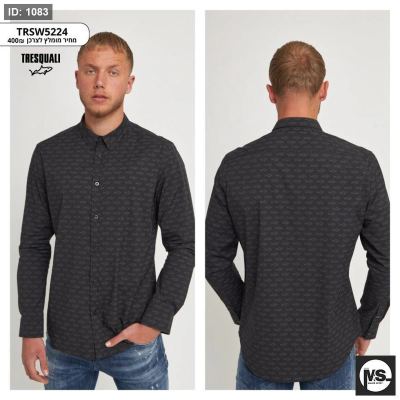 Long-sleeve button-down shirt/black