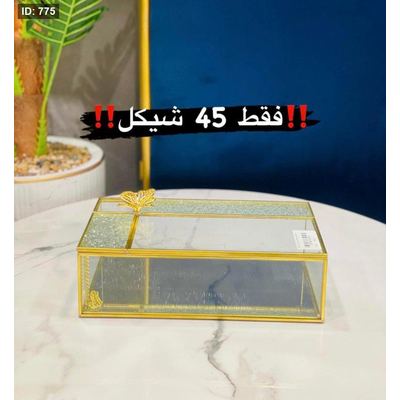 مضيفة زجاج مستطيل مسكة فراشة