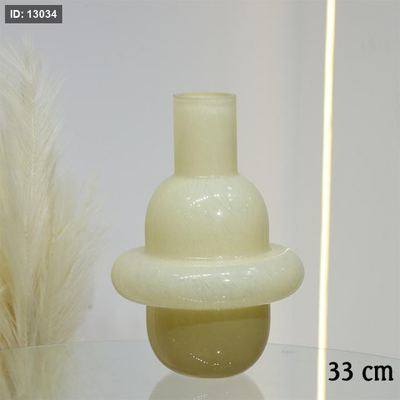 فازة زجاج اصفر 33سم شكل حلقات EL12/6 =ط56