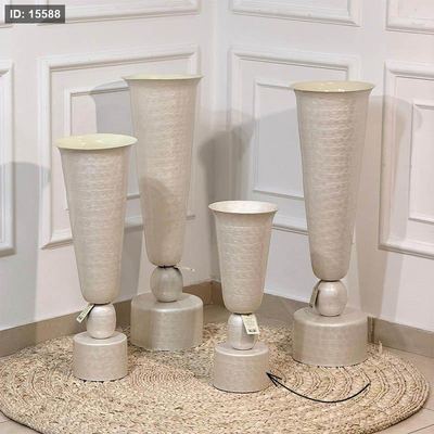 فازة 50 سم مصدف ابيضW قاعدة طابة 89063S هندي %ه15
