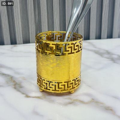 حمالة سكاكين و مكياج معدن ذهبي دائري