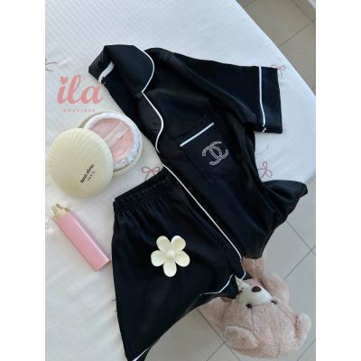 بيجاما CHANEL اسود نص كم و شورت