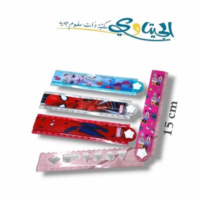 مساطر بلاستيك اشكال دزني 15 سم + 15 سم