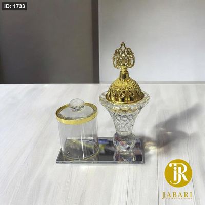 مباخر كرستال مع علبة حلو