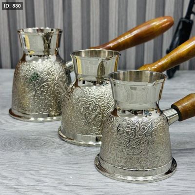 طقم اباريق قهوة نحاس 3 قطع سلفر