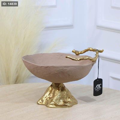 جاط فواكة مدور27سم موكا BRG-26132B اطار جذع شجرة نحاس هندي %ه11