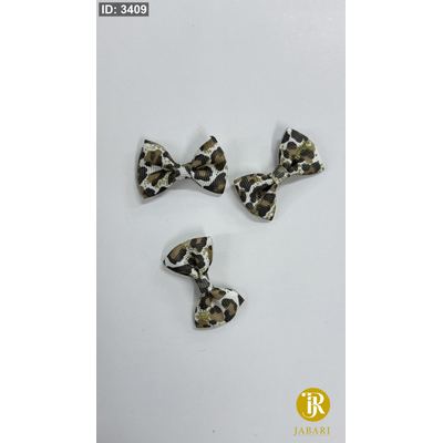 ببيونة قماش محزز (2.5*3.8 سم) ( 10 قطع )