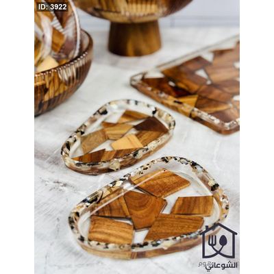 صحن ريزن مع خشب بني 16,5CM