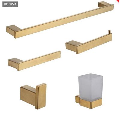 طقم اكسسوارات حمام 5 قطع ذهبي