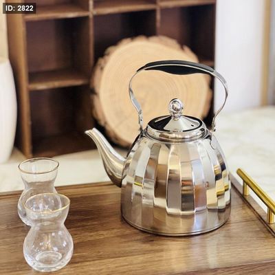 براد شاي ستانلس ستيل عالي الجودة بتصميم عصري ومضلع