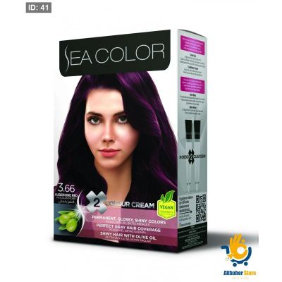 SEA COLOR صبغة شعر احمر باذنجاني 3/66 100مل