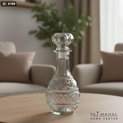 قارورة زجاجية بتصميم كلاسيكي مزخرف مع سدادة