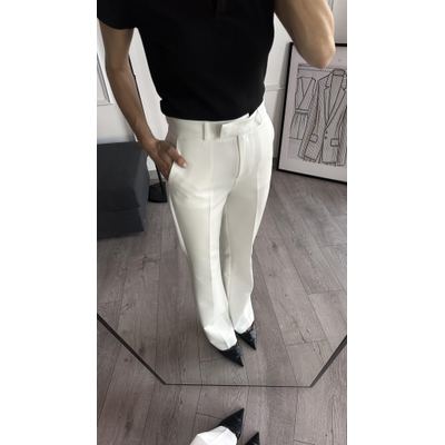 بنطلون قماش ابيض اسبانيول