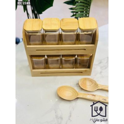 طقم بهارات مربع مع ستاند