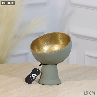 جاط فواكة مدور نصف طابة 15سم بستاشيو GRG-25810A بقاعدة نحاس هندي %ه11