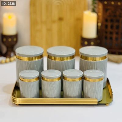 طقم بهارات زجاج ثقيل سكني