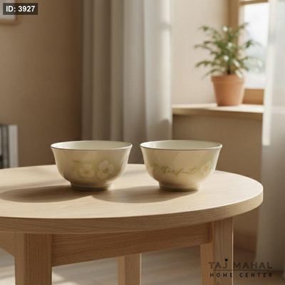 زبدية بورسلان حجم صغير بتصميم زهور خضراء