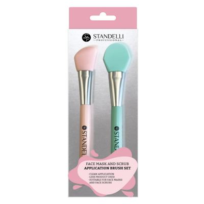 Standelli Silicone Face Mask Applicator Set - Cosmetic Spatula and Brush for Face Masks and Scrubs, 2pcs