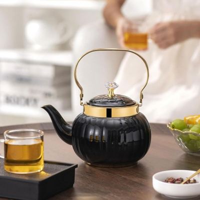 ابريق شاي ستانلس اسود محزز 1.2لتر  KETTLE