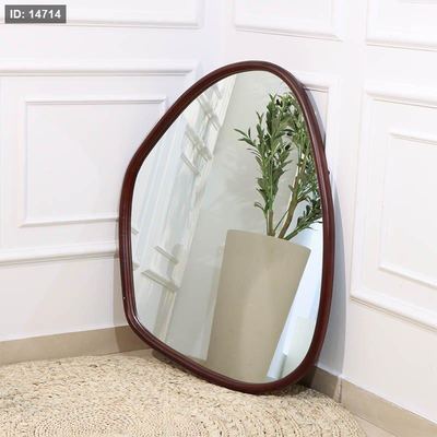 مراة بيضاوي 80سم اطار خشب بني بيضاوي مثلث A137/2 =ع1
