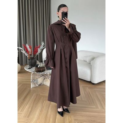 فستان ياقة درابيه الفاخر