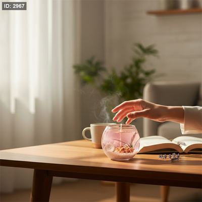 كاس زجاج شفاف طابة للشمع-14
