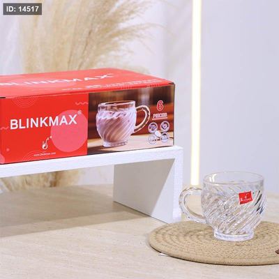 طقم كاسة شاي/6 زجاج سادة 205مل KTZB155 مدور لف محزز++BM2