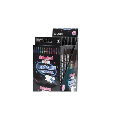 ألوان خشب 12 لون طويل بلاستيك أسود مع محاية ADMIRAL NOIR