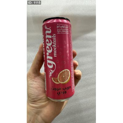 كولا جرين green دايت زيرو بطعم جريب فروت وردي سعة 330 مل