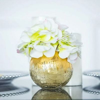 فازة نص ذهبي نص شفاف شكوف مدور مكسر حجم وسط