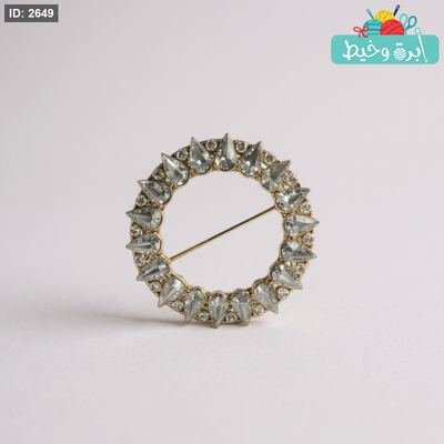 بكلة كشاط دائري كريستال-ذهبي