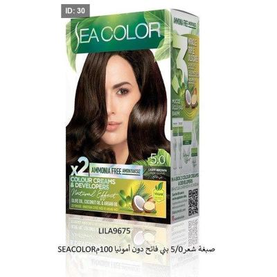 SEACOLORصبغة شعر5/0 بني فاتح دون أمونيا 100م
