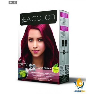 SEA COLOR صبغة شعر احمر فراولة 5/65 100مل