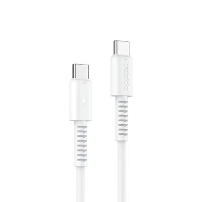 كابل بيانات شحن Yesido CA154 PD 60W USB-C / Type-C إلى USB-C / Type-C (أبيض)