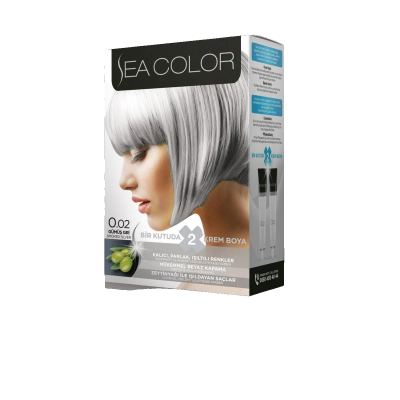 SEA COLOR صبغة شعر فضي دخاني 0/02 100مل