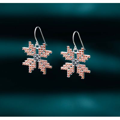 Star of Palestinian Tatreez Earrings
