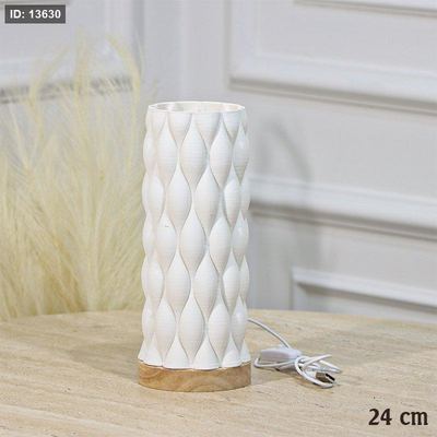 سهارة جبص ابيض 24سم شكل بابلز اضاءة شحن EL87/10 =رم3